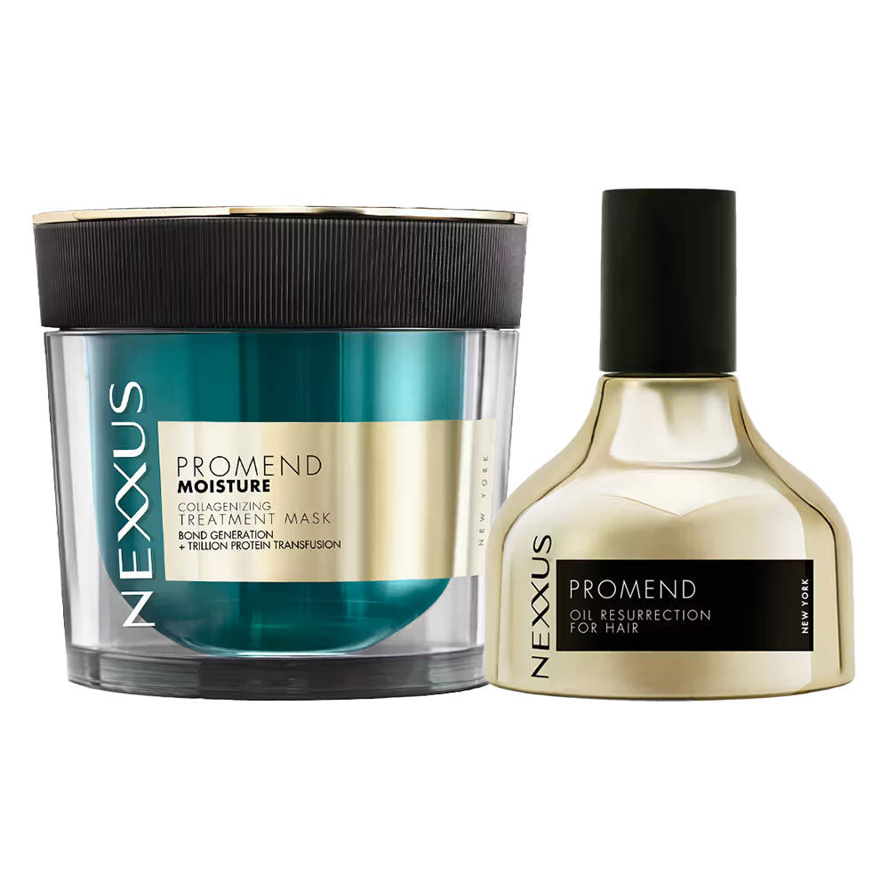 Nexxus Moisture Collagenizing Bond Treatment Mask + Oil Resurrection Hair Serum Combo
(2pcs)