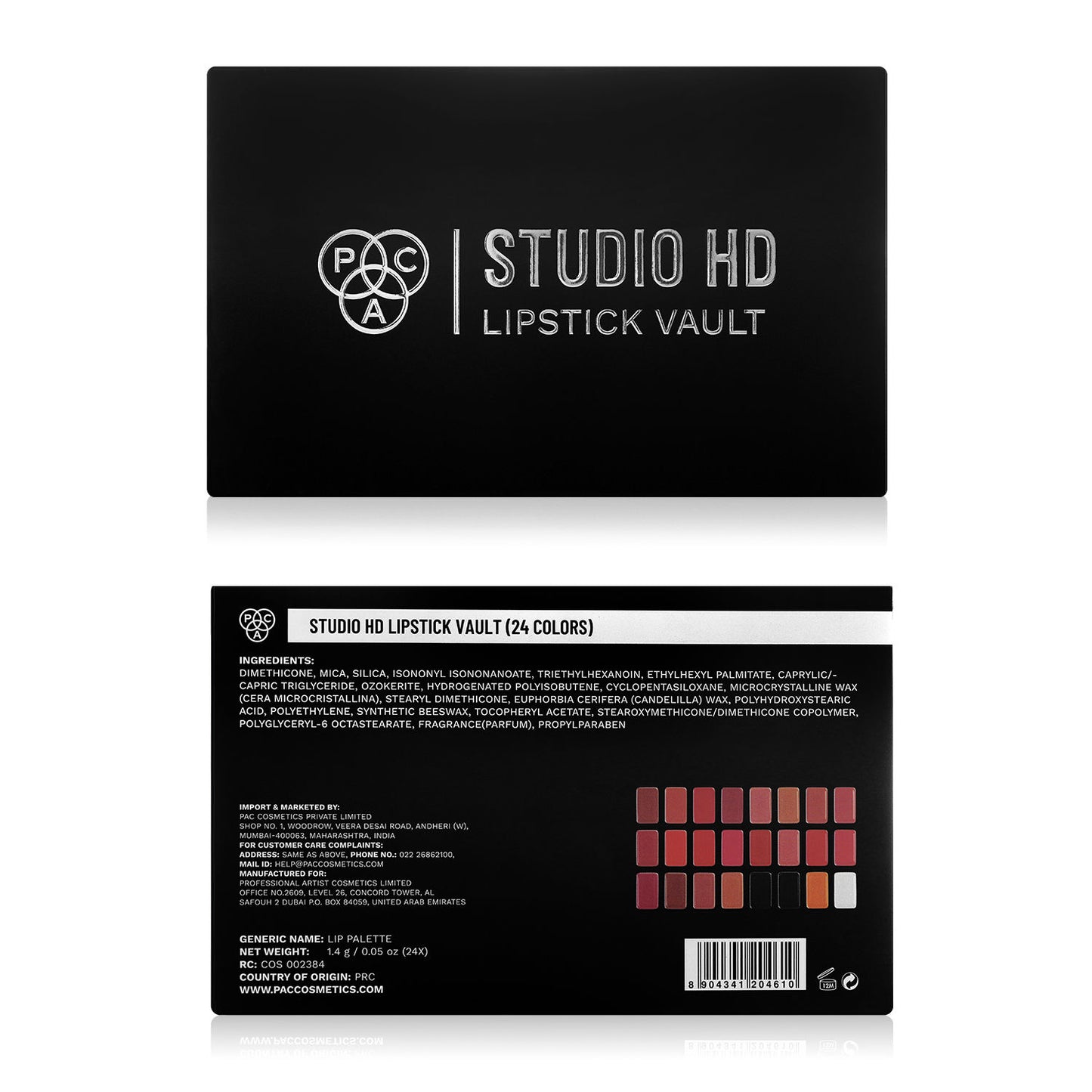 PAC Studio HD Lipstick Vault Palette X24 - Create 100+ Lip Shades, Intense Color Payoff, Lightweight
(33.6 g)