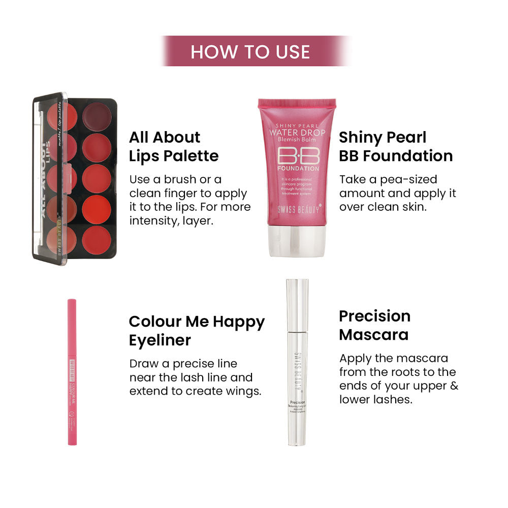 Swiss Beauty First Love Day - Night Makeup Kit
(62.4g)