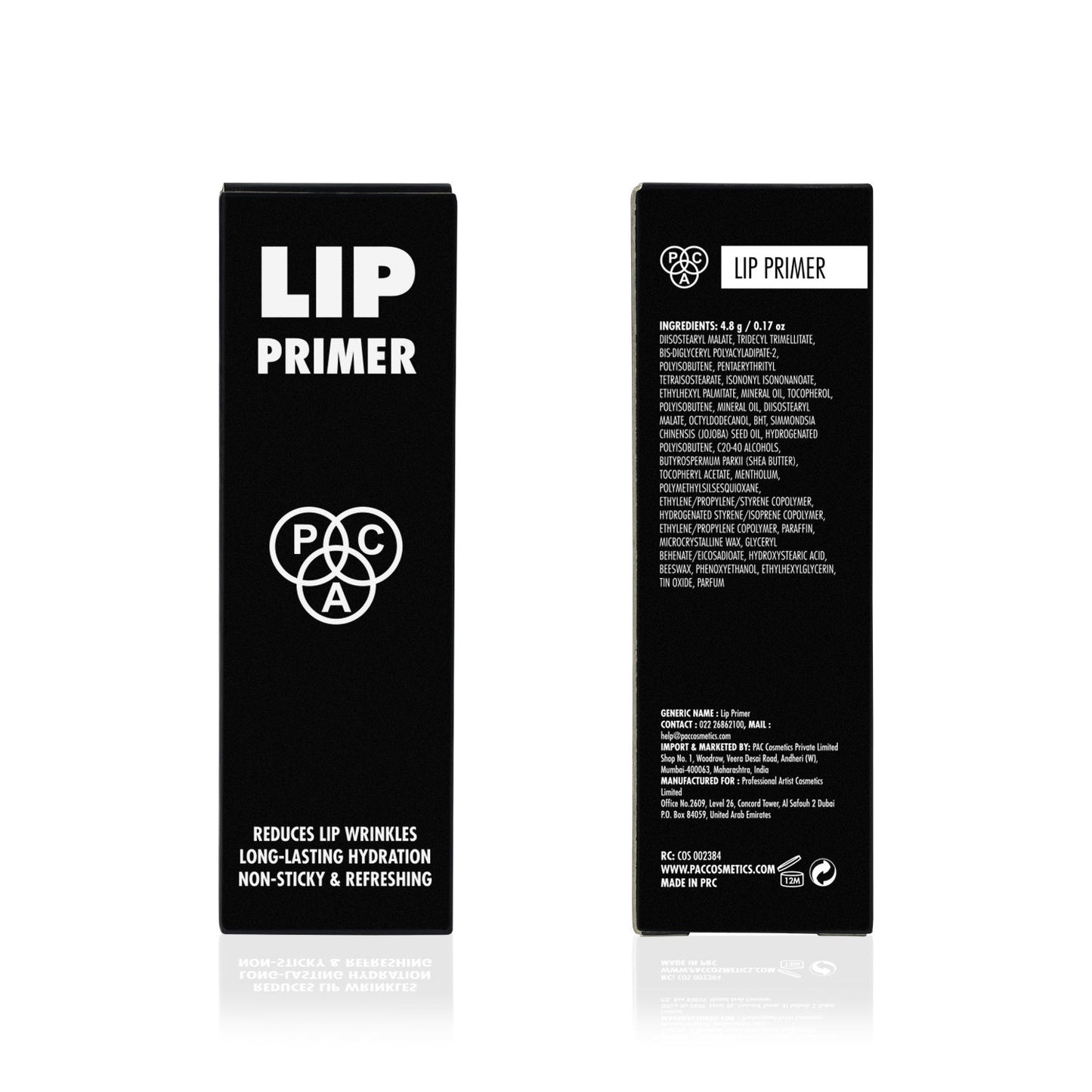 PAC Lip Primer - Infused with Jojoba Oil, Hydrates & Locks Moisture, Prevents Fading, Transparent
(4.8 g)