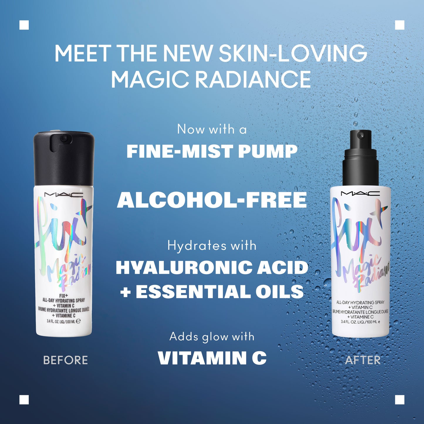 M.A.C Prep + Prime Fix+ Setting Spray - Magic Radiance (Makeup Fixer) With Hyaluronic Acid
(100ml)