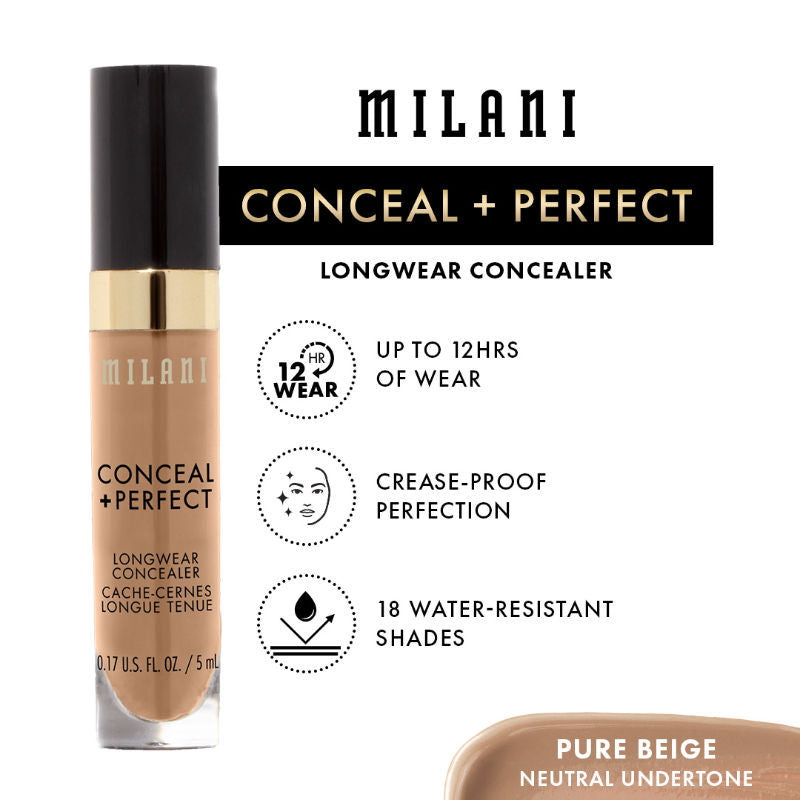 Milani Conceal + Perfect Long Wear Concealer Warm Beige
(5ml)