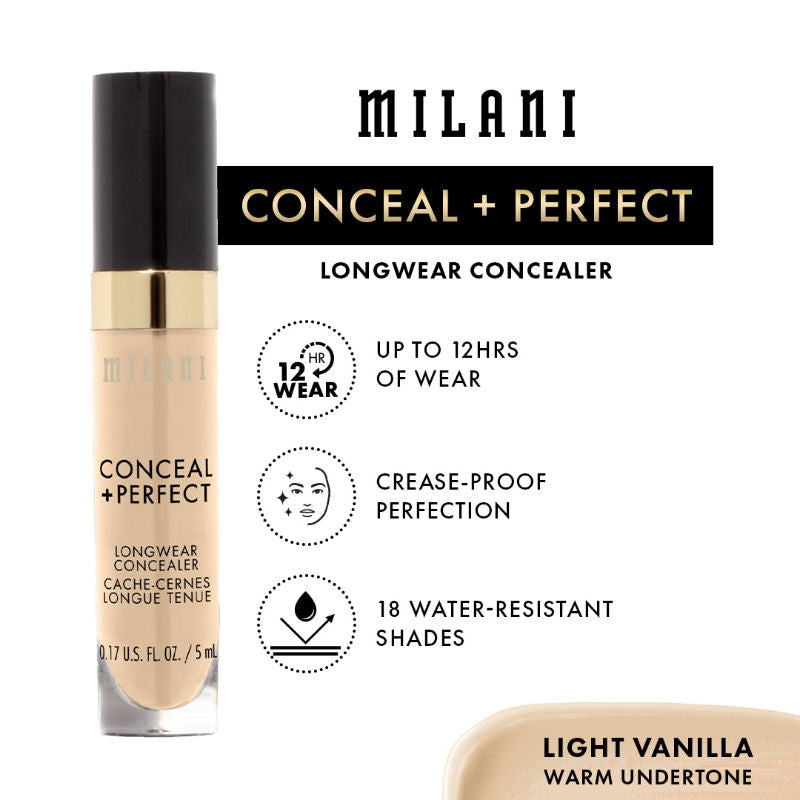 Milani Conceal + Perfect Long Wear Concealer Warm Beige
(5ml)