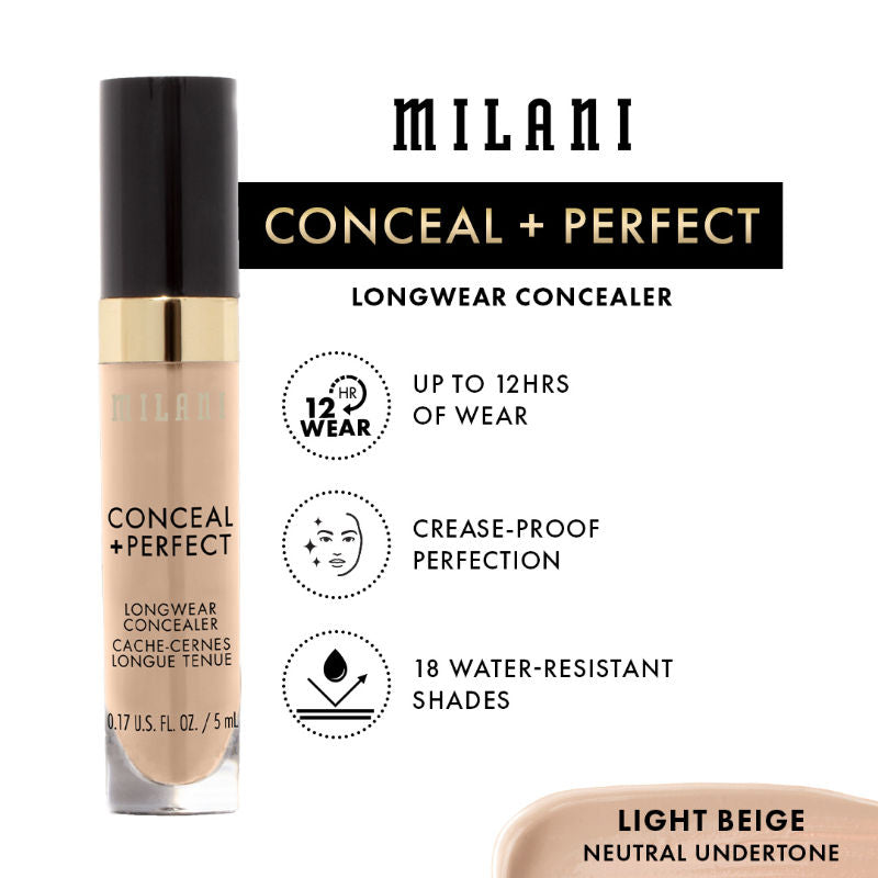 Milani Conceal + Perfect Long Wear Concealer Warm Beige
(5ml)