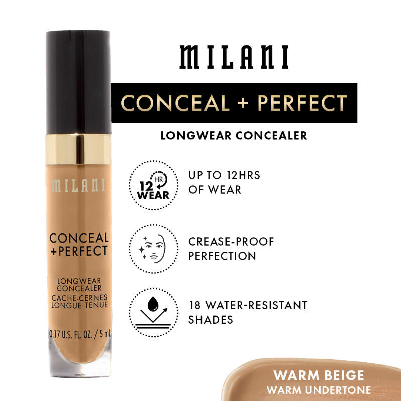 Milani Conceal + Perfect Long Wear Concealer Warm Beige
(5ml)