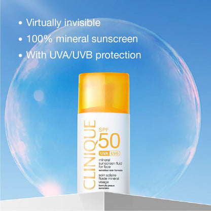 Clinique SPF 50 UVA/UVB Mineral Sunscreen Fluid For Face
(30ml)