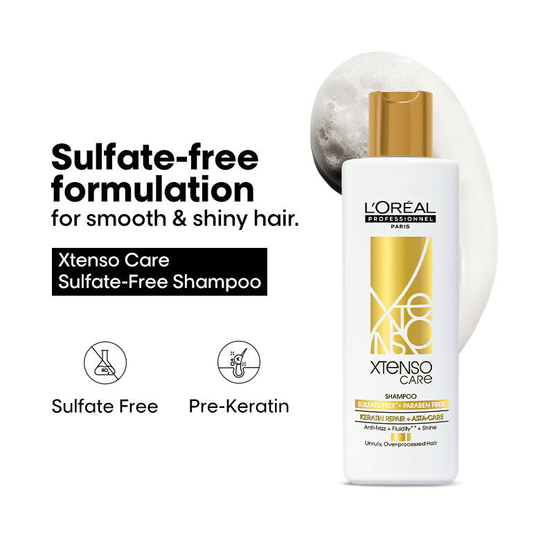 L'Oreal Professionnel Xtenso Care Sulfate-Free Shampoo, Frizz-Free & Shiny Hair With Pro-Keratin
(250ml)