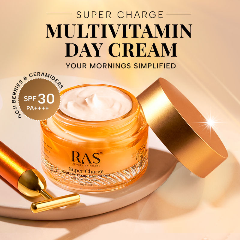 RAS Luxury Oils Super Charge Day Cream With Multivitamin Spf 30 Pa++++ Reduces Dark Spots
(50 g)