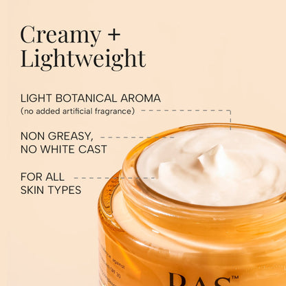 RAS Luxury Oils Super Charge Day Cream With Multivitamin Spf 30 Pa++++ Reduces Dark Spots
(50 g)