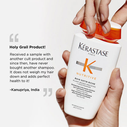Kerastase Nutritive Riche Shampoo For Dry Hair, With Proteins & Niacinamide, Vegan
(250ml)