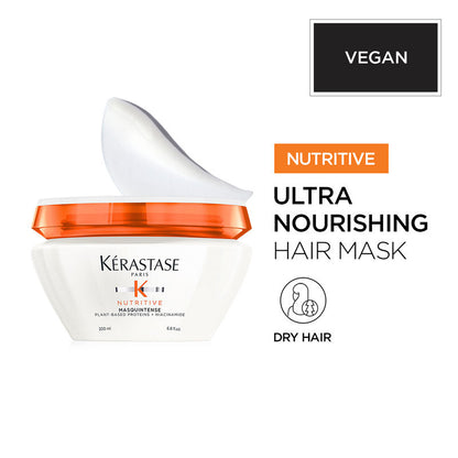 Kerastase Nutritive Masquintense Hair Mask, With Proteins & Niacinamide, Vegan
(200ml)