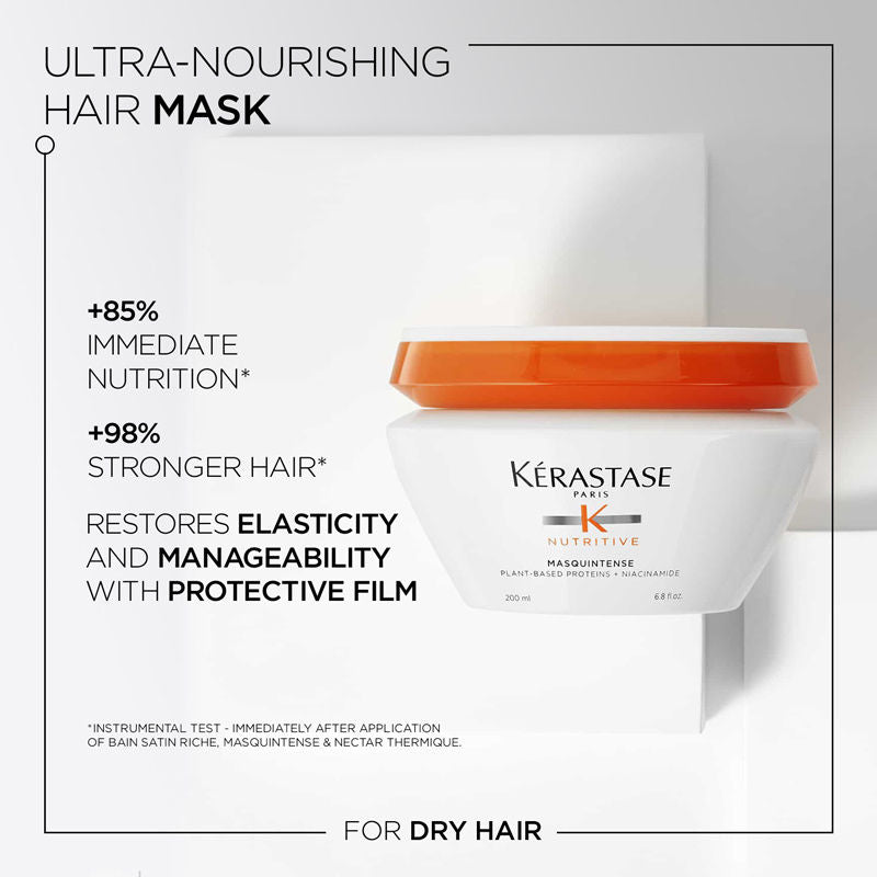 Kerastase Nutritive Masquintense Hair Mask, With Proteins & Niacinamide, Vegan
(200ml)