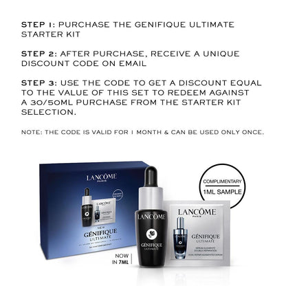 Lancome Advanced Genifique Ultimate Skin Repair Serum Starter Kit - For Radiant Healthy Skin
(8ml)