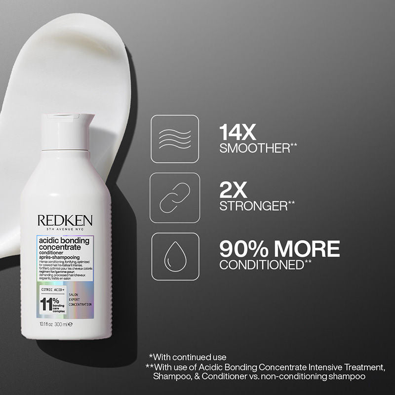 Redken Acidic Bonding Concentrate Conditioner With Citric Acid - Bond Repair For Damaged Hair
(300ml)