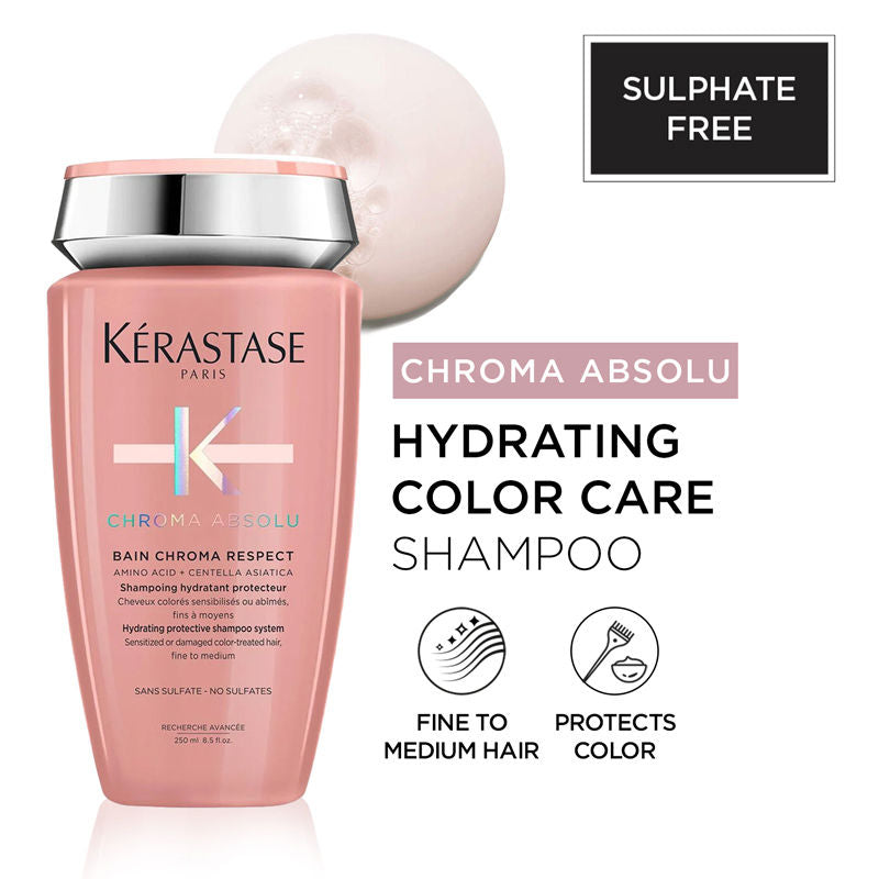 Kerastase Chroma Absolu Bain Respect Shampoo For Colour Treated Fine Hair, Sulphate-Free
(250ml)