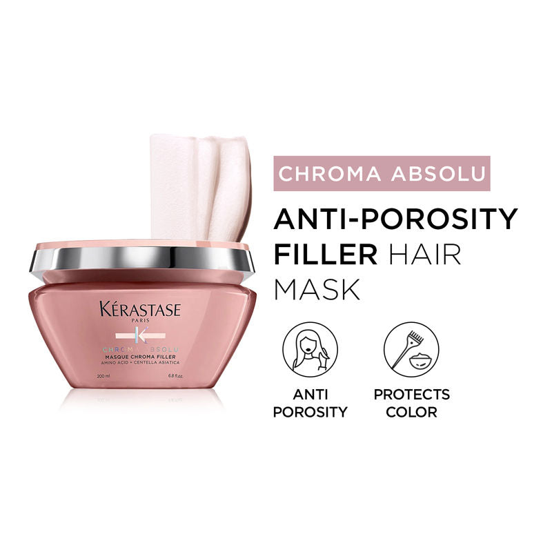 Kerastase Chroma Absolu Masque Chroma Filler Hair Mask For Color Protection & Nourishment, With Amino Acid
(200ml)