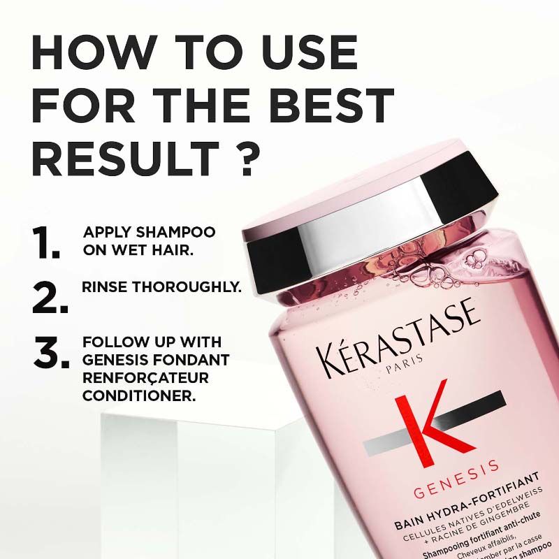 Kerastase Genesis Hydra-Fortifiant Anti-Hair Fall Shampoo For Normal To Oily Hair
(250ml)
