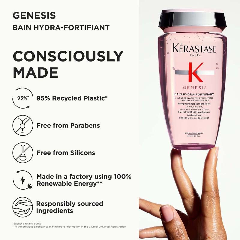 Kerastase Genesis Hydra-Fortifiant Anti-Hair Fall Shampoo For Normal To Oily Hair
(250ml)