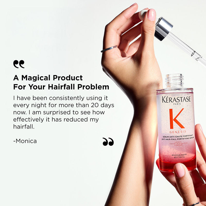 Kerastase Genesis Anti-Hair Fall Daily Scalp Serum, With 1.5% Aminexil & Ginger Root Extract
(90ml)