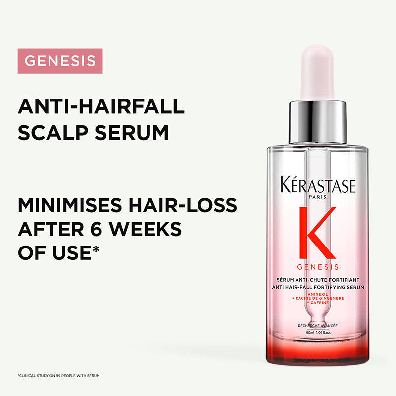 Kerastase Genesis Anti-Hair Fall Daily Scalp Serum, With 1.5% Aminexil & Ginger Root Extract
(90ml)