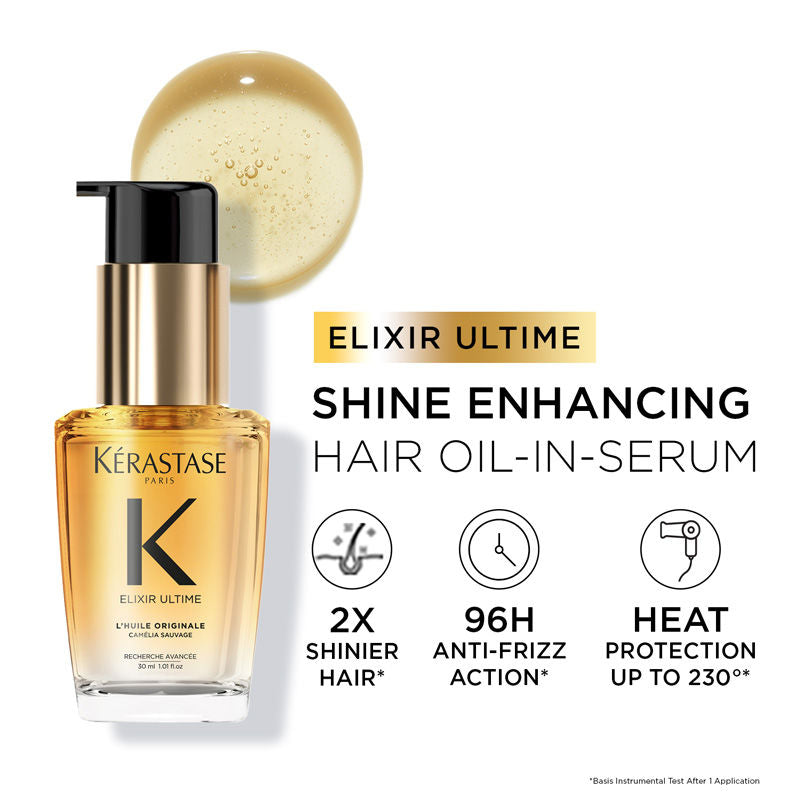 Kérastase Elixir Ultime Hair Oi-In-Serum For All Hair Types, 2x Shinier Hair
(30ml)