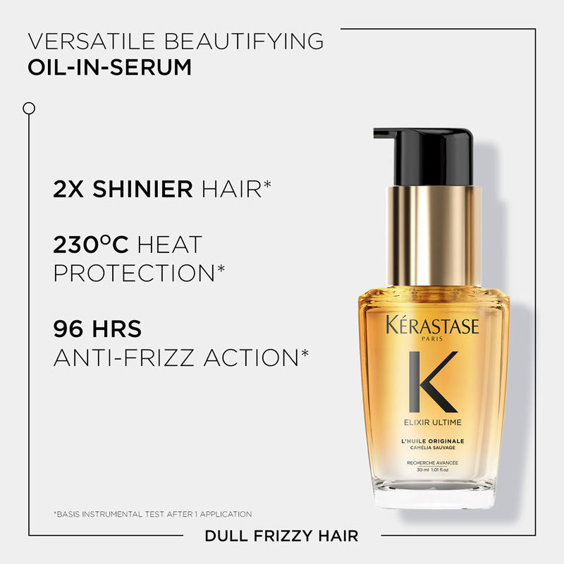 Kérastase Elixir Ultime Hair Oi-In-Serum For All Hair Types, 2x Shinier Hair
(30ml)