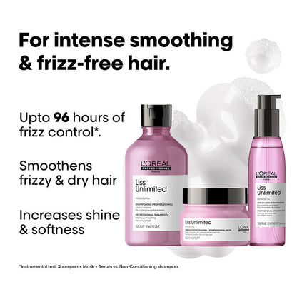 L'Oreal Professionnel Liss Unlimited Shampoo, Hair Mask & Hair Serum Combo For Frizzy Hair