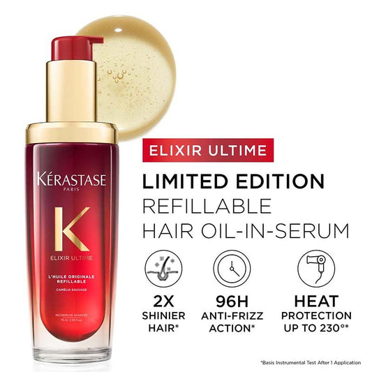 Kerastase Elixir Ultime Hair Oil-In-Serum Valentine's Edition 2X Shinier Hair 96H Anti-Frizz Action
(75ml)