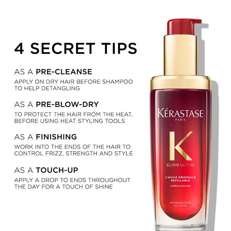 Kerastase Elixir Ultime Hair Oil-In-Serum Valentine's Edition 2X Shinier Hair 96H Anti-Frizz Action
(75ml)