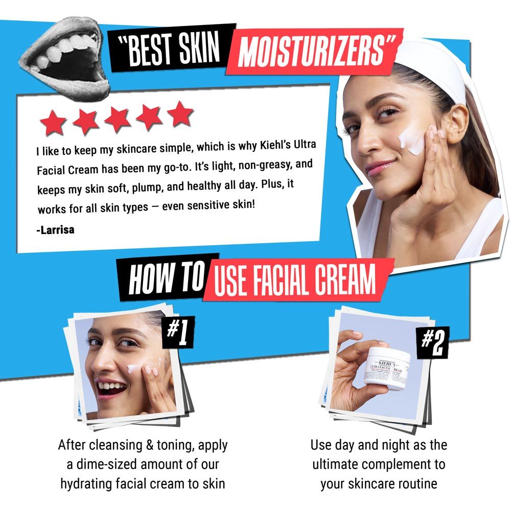 Kiehl's Ultra Facial Cream With 72 Hour Hydration - Moisturizer For Softer, Hydrated Skin
(50ml)