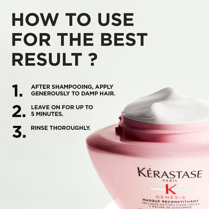 Kerastase Genesis Hair Mask For Medium To Thick Hair, Adds Strength & Reduces Hair Breakage
(200ml)