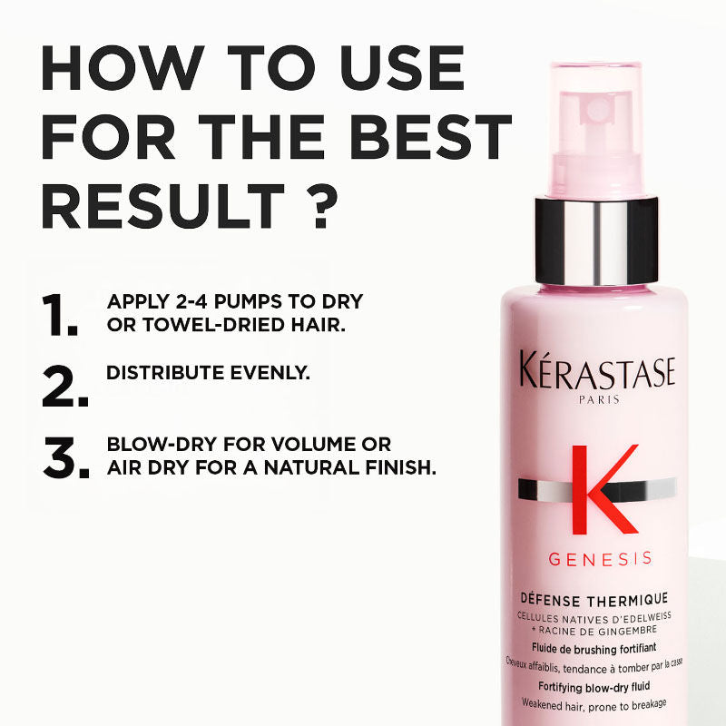 Kerastase Genesis Defense Heat Protection & Blow-Dry Hair Spray, Minimises Breakage
(150ml)