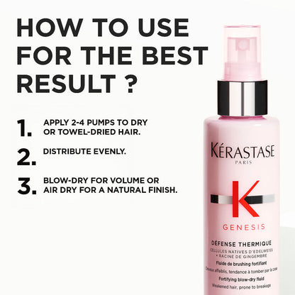 Kerastase Genesis Defense Heat Protection & Blow-Dry Hair Spray, Minimises Breakage
(150ml)