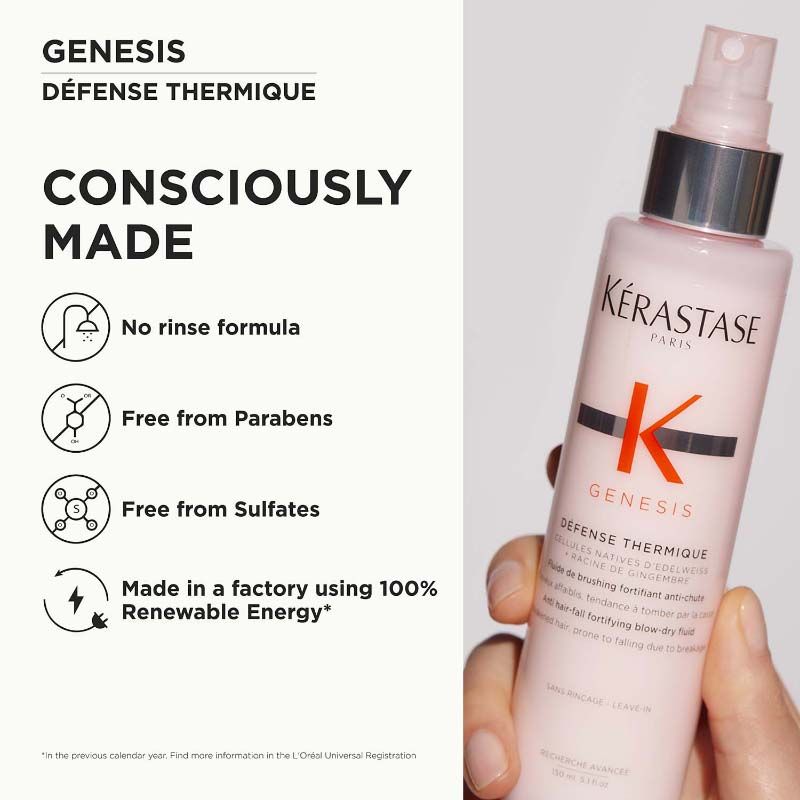 Kerastase Genesis Defense Heat Protection & Blow-Dry Hair Spray, Minimises Breakage
(150ml)