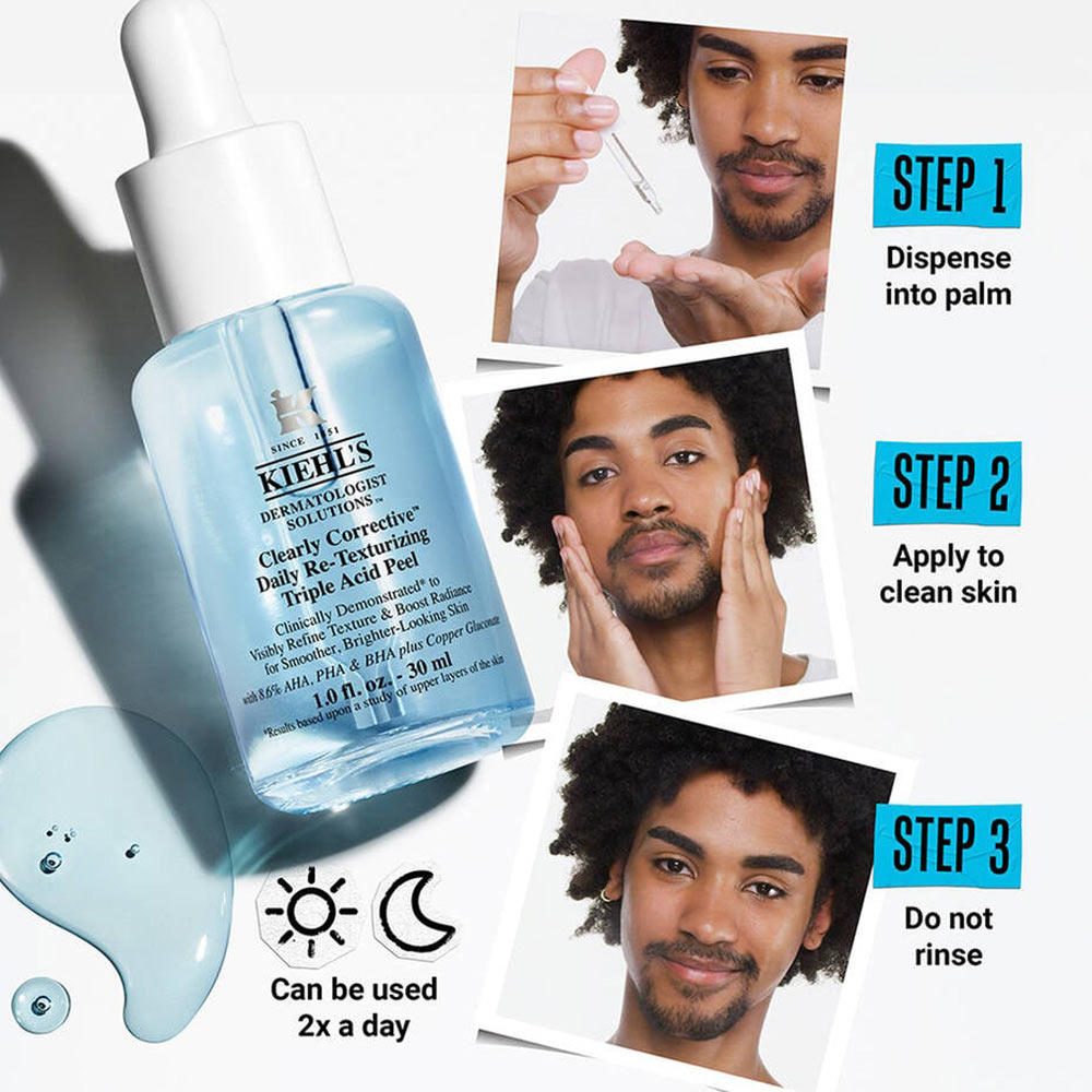 Kiehl's Clearly Corrective Daily Re-Texturizing Triple Acid Pre-Serum
(30ml)