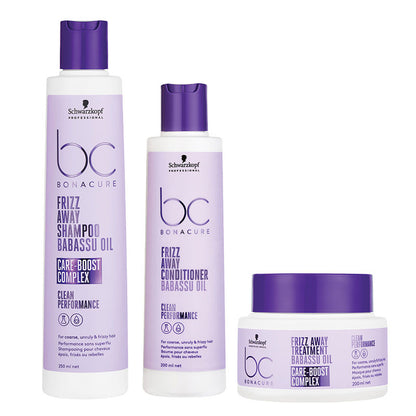 Schwarzkopf Professional Bonacure Frizz Away Shampoo + Conditioner + Mask Combo