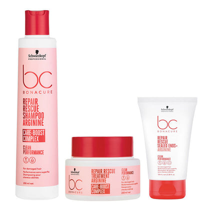 Schwarzkopf Professional Repair Rescue Shampoo, Mask & Sealed Ends Cream