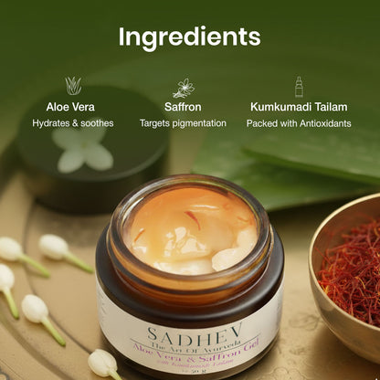 SADHEV Aloe Vera Gel With Saffron And Kumkumadi Thailam
(100g)