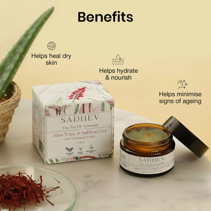SADHEV Aloe Vera Gel With Saffron And Kumkumadi Thailam
(100g)