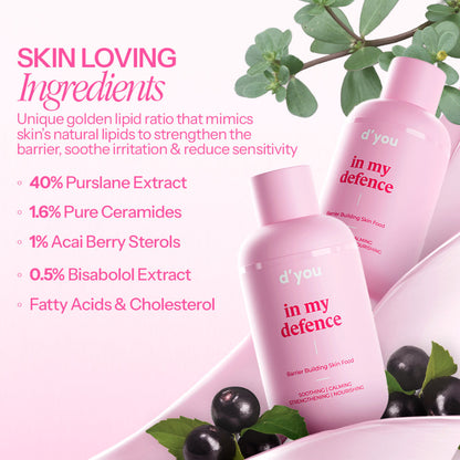 d'you In My Defence Barrier-Building Moisturiser With 20x More Ceramides (Lightweight & Non-Greasy)
(50ml)