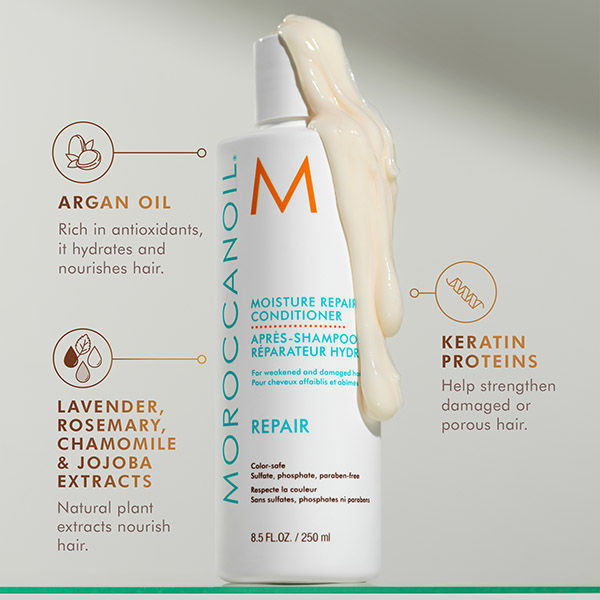 Moroccanoil Moisture Repair Conditioner | Argan Oil & Keratin | Repairs & Strengthens Damaged Hair
(500ml)