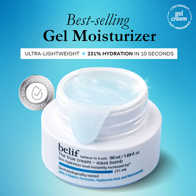 belif The True Cream Aqua Bomb, Dermat Tested Moisturizer, Increases Skin Hydration By 70%
(50ml)