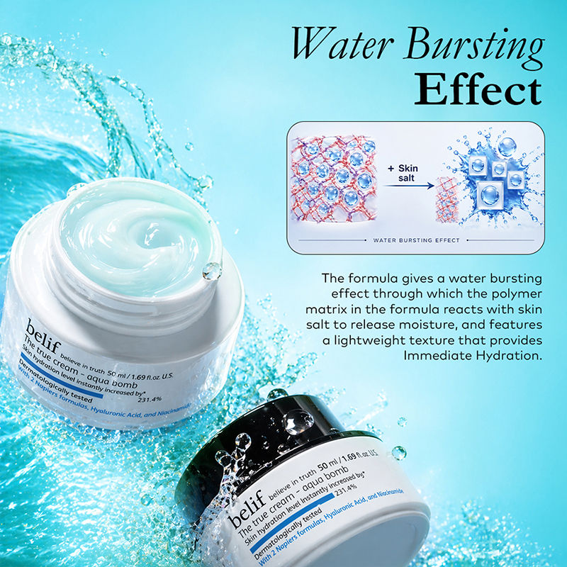 belif The True Cream Aqua Bomb, Dermat Tested Moisturizer, Increases Skin Hydration By 70%
(50ml)
