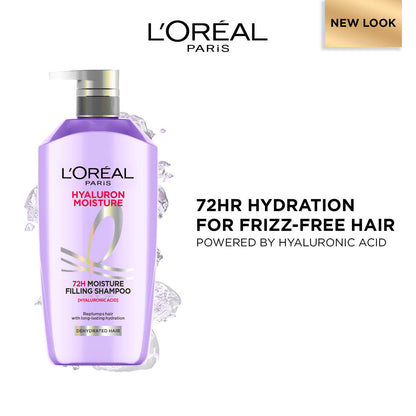 LOreal Paris Hyaluron Moisture Anti-frizz Shampoo With Hyaluronic Acid For 72 HR Dehydrated Hair
(1L)
