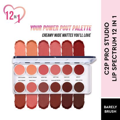 C2P Pro Studio Lip Spectrum 12 Color Cream Lipstick Palette for Women
(42g)