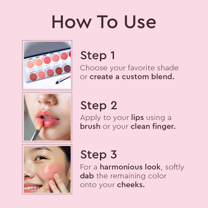 C2P Pro Studio Lip Spectrum 12 Color Cream Lipstick Palette for Women
(42g)