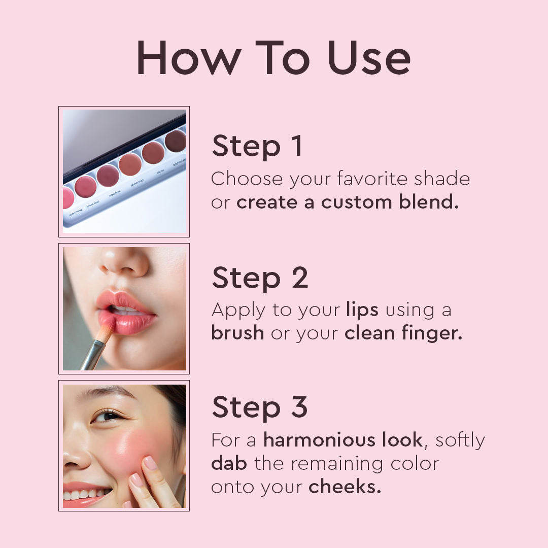 C2P Pro Studio Lip Spectrum 6 Color Cream Lipstick Palette - Nude Whisper
(21g)