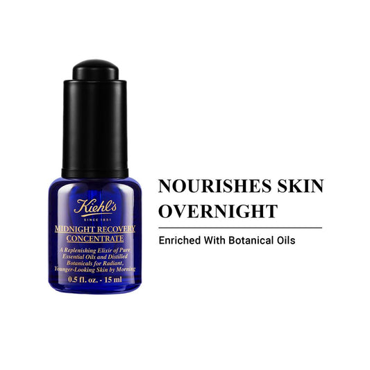 Kiehl's Midnight Recovery Concentrate Serum With Botanical Oil Blend For Radiant Skin
(15ml)