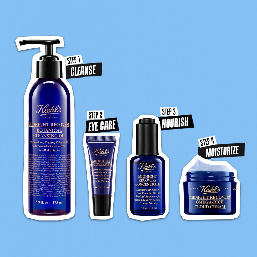 Kiehl's Midnight Recovery Concentrate Serum With Botanical Oil Blend For Radiant Skin
(15ml)