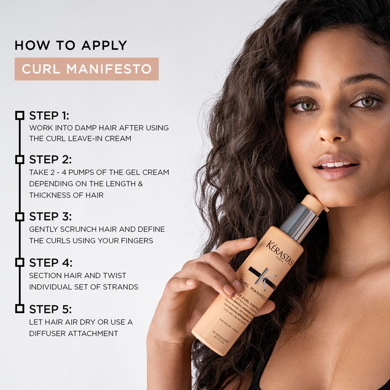 Kerastase Curl Manifesto Leave-in Gel-Cream For Curly & Wavy Hair, Infused with Manuka honey
(150ml)